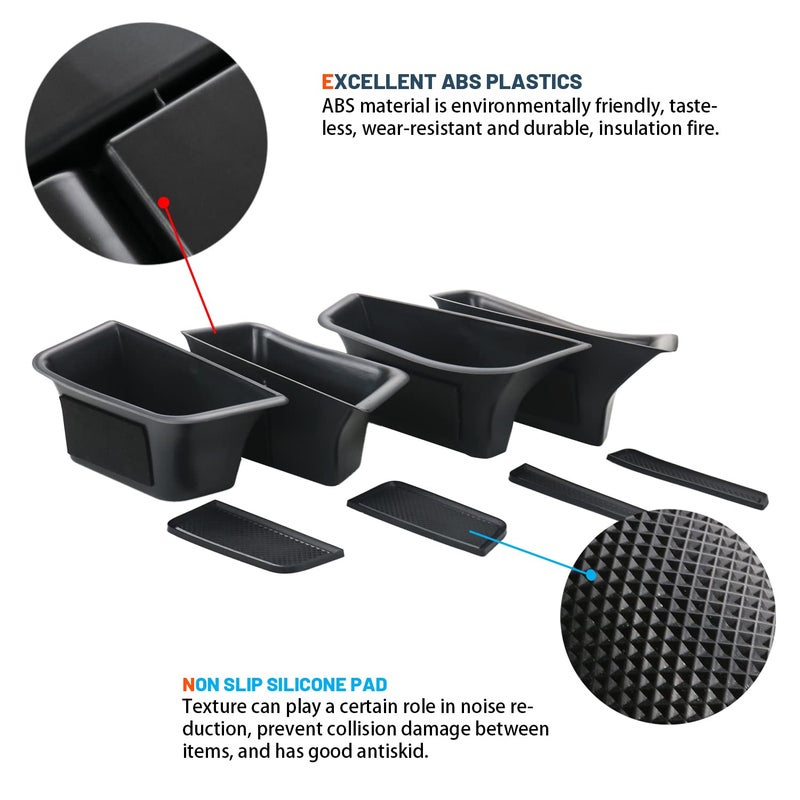 RUIYA (4 Packs)for Macan Accessories Porsche Macan Door Storage Box 2015-2026 Porsche Macan Door Tray Organizer Secondary Storage Box Compatible with 2015-2025 2026 Porsche Macan S/T/GTS(Not for Macan EV) - Image 4